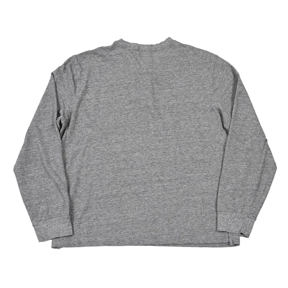 Polo Ralph Lauren Featherweight Mesh Henley T Shirt Mens L Grey Long Sleeve Pony